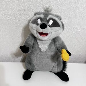 Vintage Disney Parks Pocahontas Meeko Raccoon Plush Stuffed Animal Posable 12"